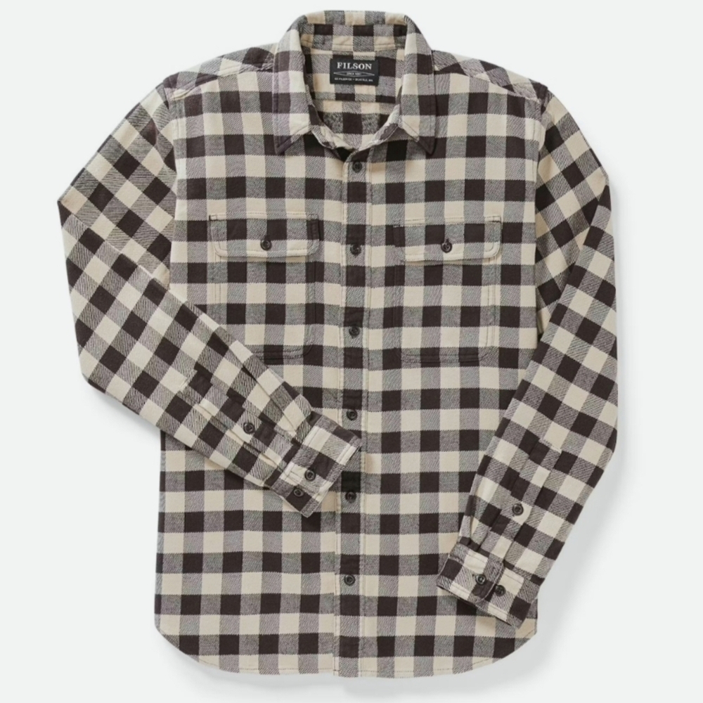 Filson The Vintage Flannel Long Sleeve Workshirt Brown Tan